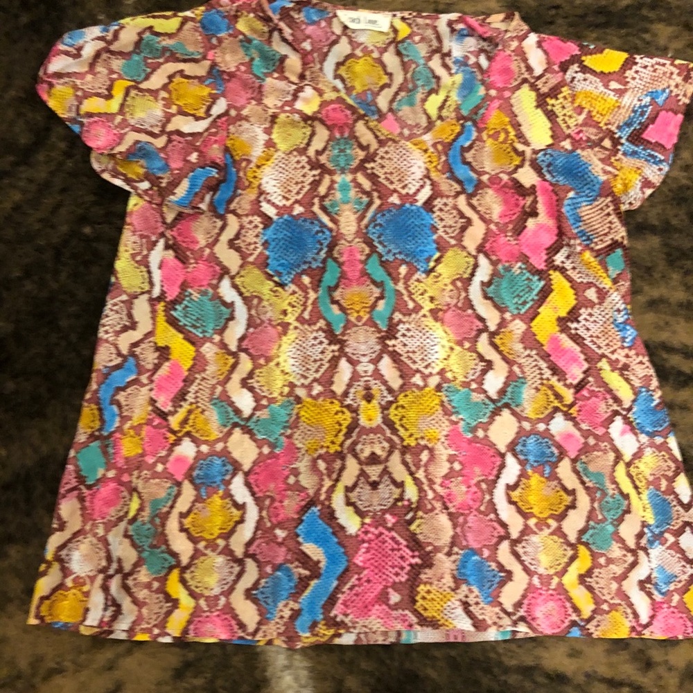 Beautiful mixed bright snake print blouse